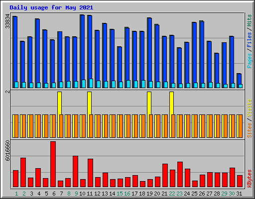 Daily usage for May 2021