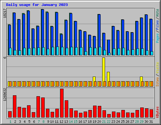 Daily usage for January 2023