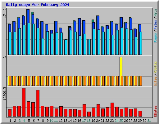 Daily usage for February 2024