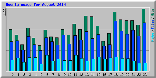 Hourly usage for August 2014