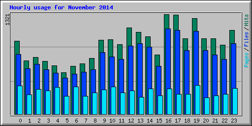 Hourly usage for November 2014