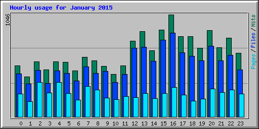 Hourly usage for January 2015