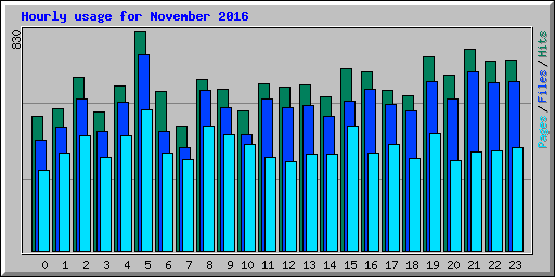 Hourly usage for November 2016