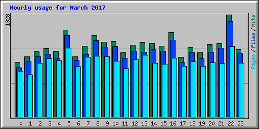 Hourly usage for March 2017
