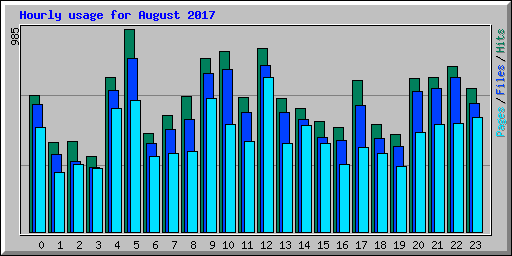 Hourly usage for August 2017