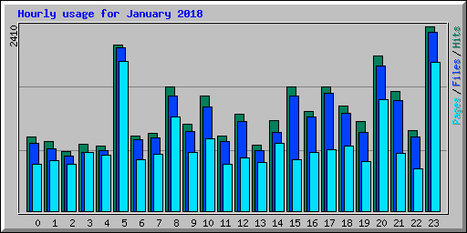 Hourly usage for January 2018