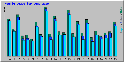 Hourly usage for June 2019