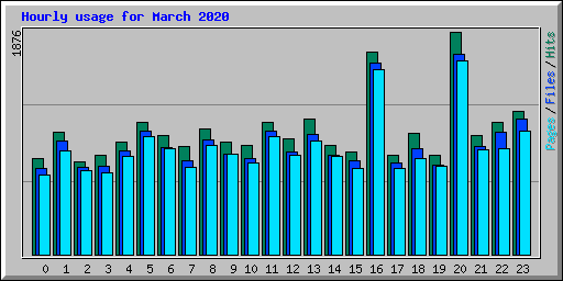 Hourly usage for March 2020