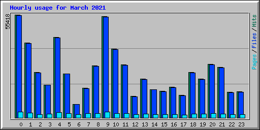 Hourly usage for March 2021