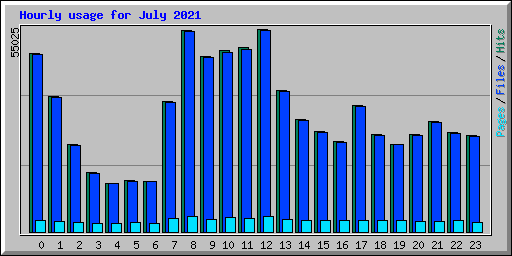 Hourly usage for July 2021