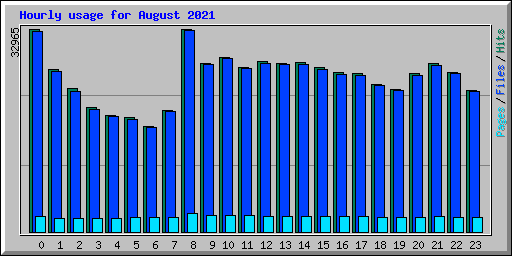 Hourly usage for August 2021