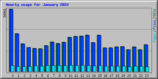 Hourly usage for January 2022
