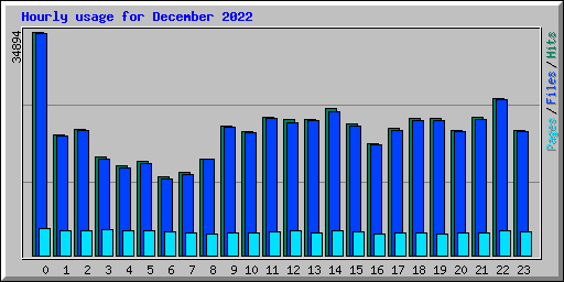 Hourly usage for December 2022