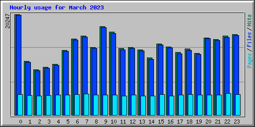 Hourly usage for March 2023