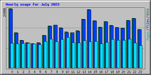 Hourly usage for July 2023
