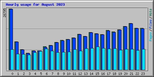 Hourly usage for August 2023