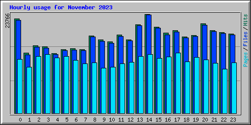 Hourly usage for November 2023