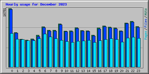 Hourly usage for December 2023