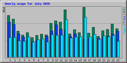 Hourly usage for July 2026